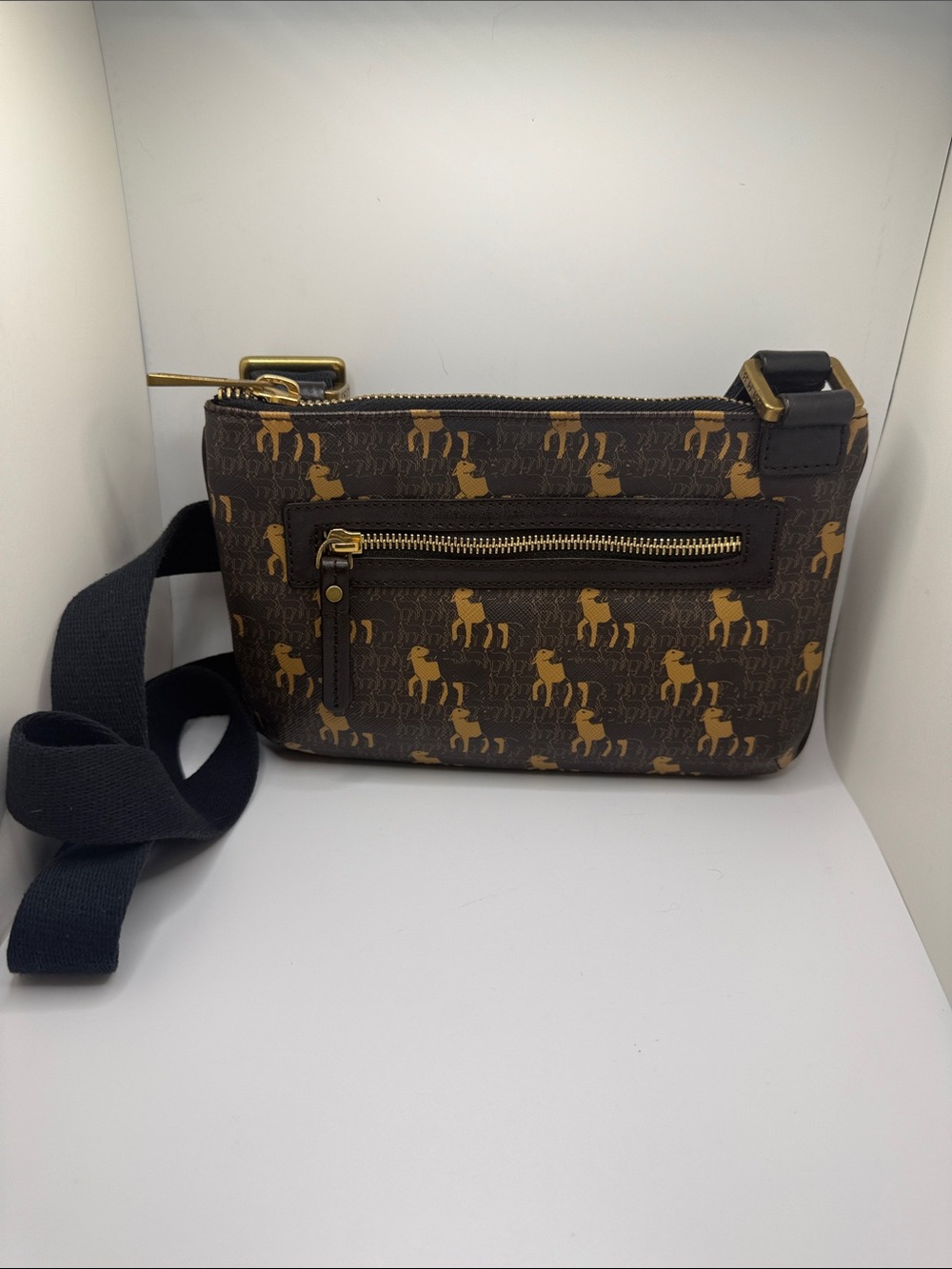 Vintage Y2K L.A.M.B. Brown Lamb Print Messenger Crossbody